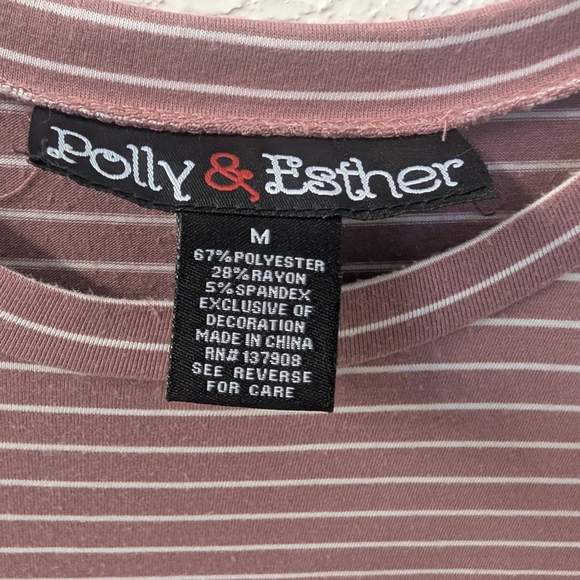 Polly & Esther Pink Striped Mini Dress - Picture 6 of 8